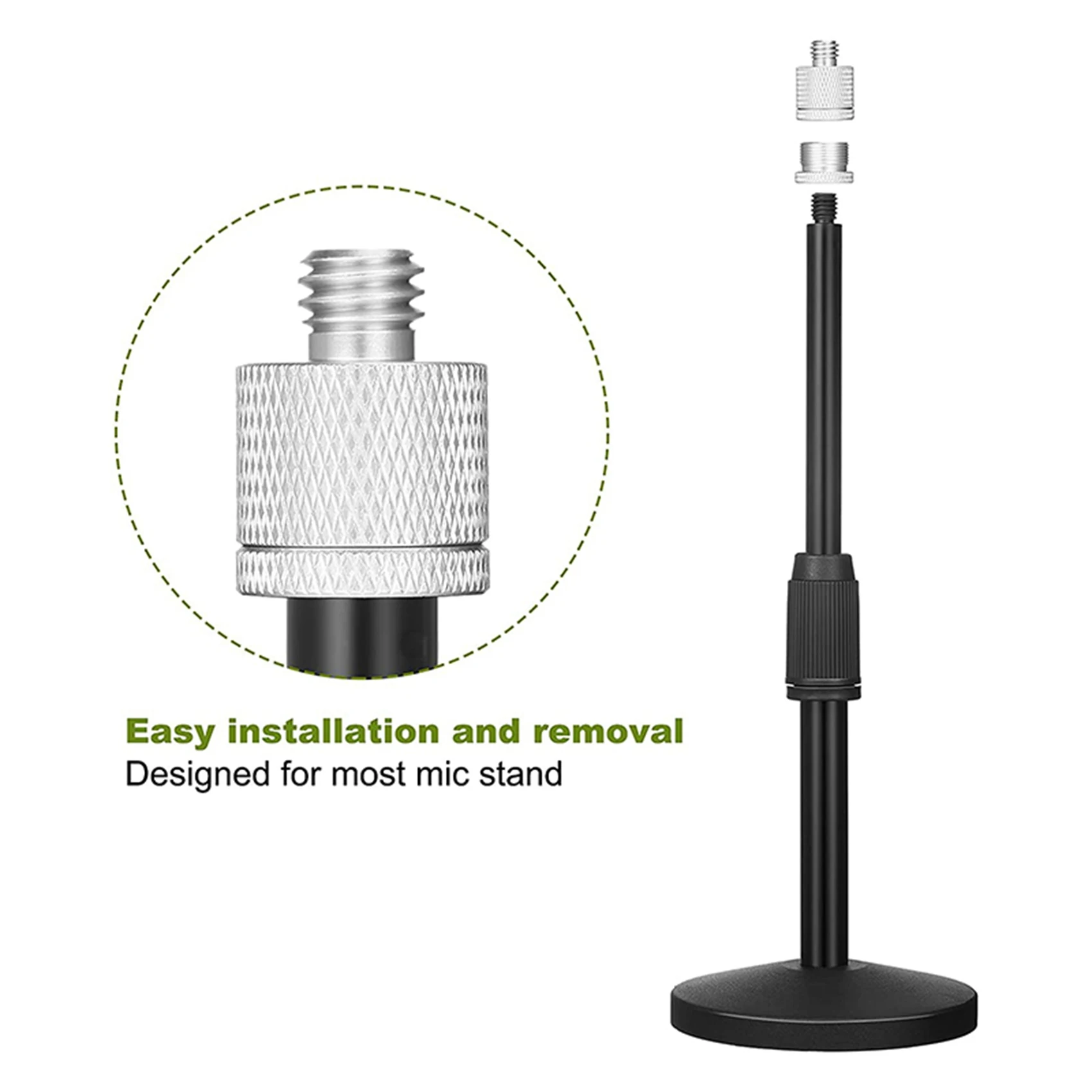 6個のmicネジアダプターセット5/8メス3/8男性と3/8メス5/8オスねじアダプター糸マイクスタンド