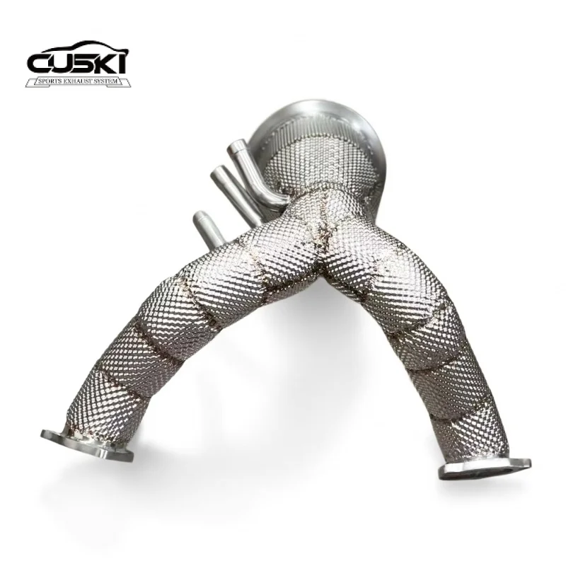 

Настраиваемые выхлопные трубы для Audi Q8 3.0T 2021-2024, головка выхлопной трубы с теплозащитным экраном и выхлопной системой OPF/GPF