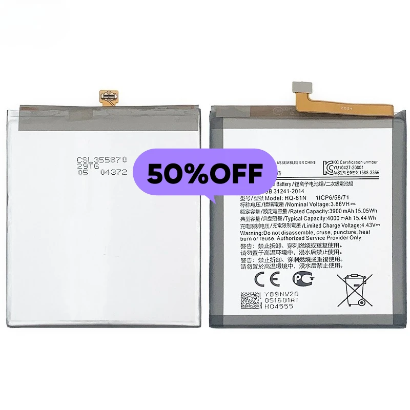 0 Cycle HQ-61N Battery for Samsung Galaxy M01 Phone High Quality Replacement Lithium Polymer Grade A Cell Bateria with Tools