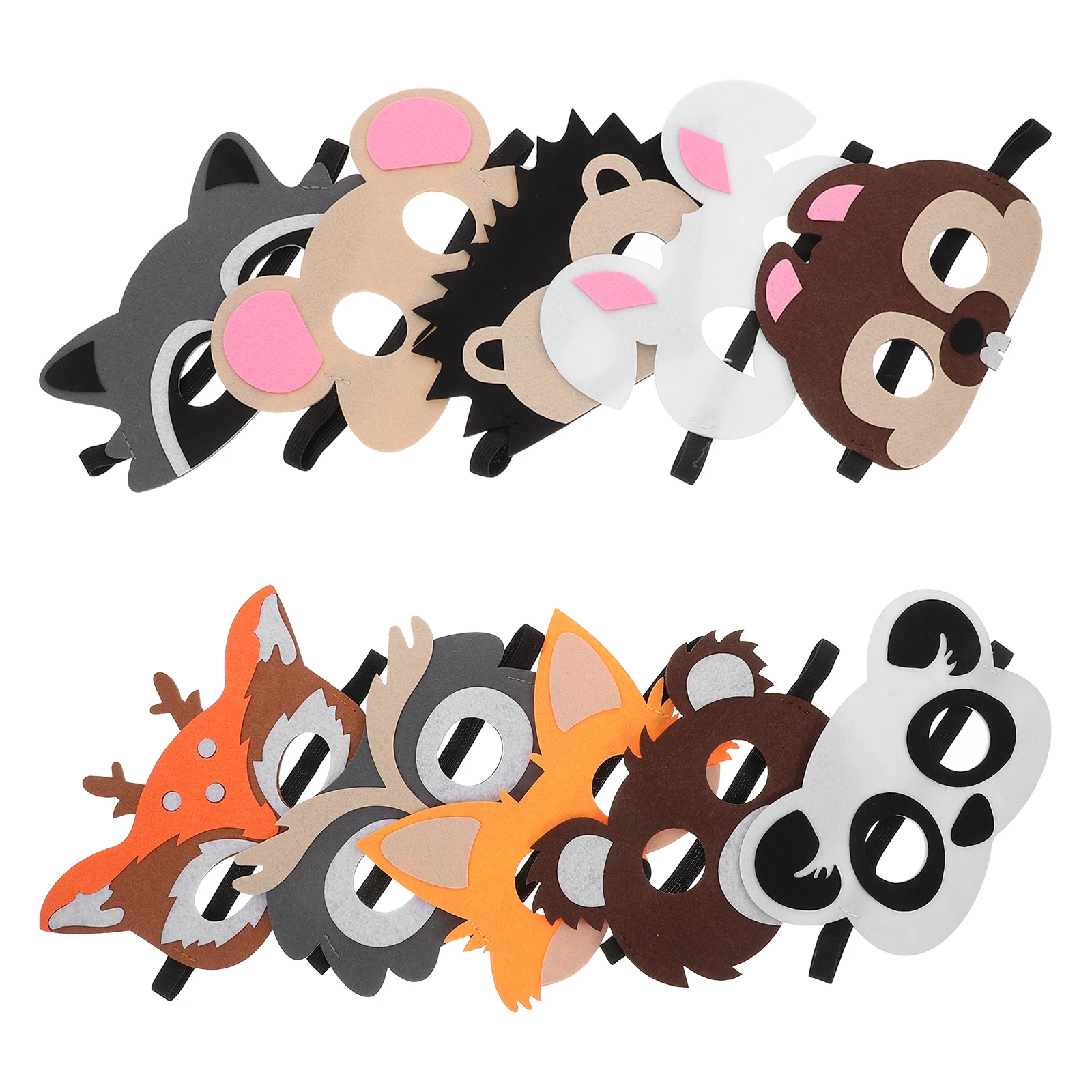 8pcs Eye Mask Felt หน้ากากการ์ตูนสําหรับงานปาร์ตี้คอสเพลย์ฮาโลวีน Masquerade หน้ากากการ์ตูนกระต่ายของเล่นนุ่มนํากลับมาใช้ใหม่