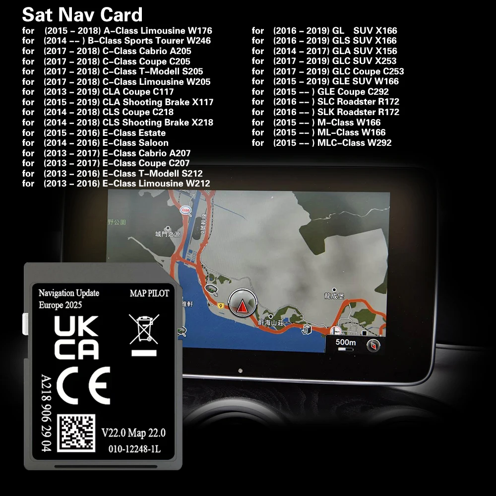 for Mercededs E-class 2015-2016 Coupe A2189062904 V22 Map Pilot Europe 2026 Sat Nav