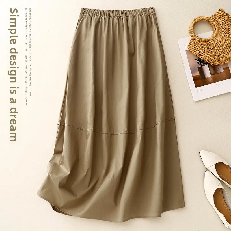 

plus Size Artistic Fashionable Color Women's High Waist Elastic Waist Skirt Spring New Arrival Korean Style