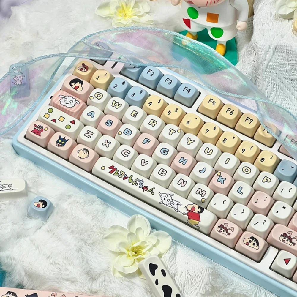 Key Caps Kawaii MOA Height Profile PBT Thermal Dye-SubCustom Keyboard Keycap Set for 66/68/86/96/98/104 Etc Mechanical Keyboard