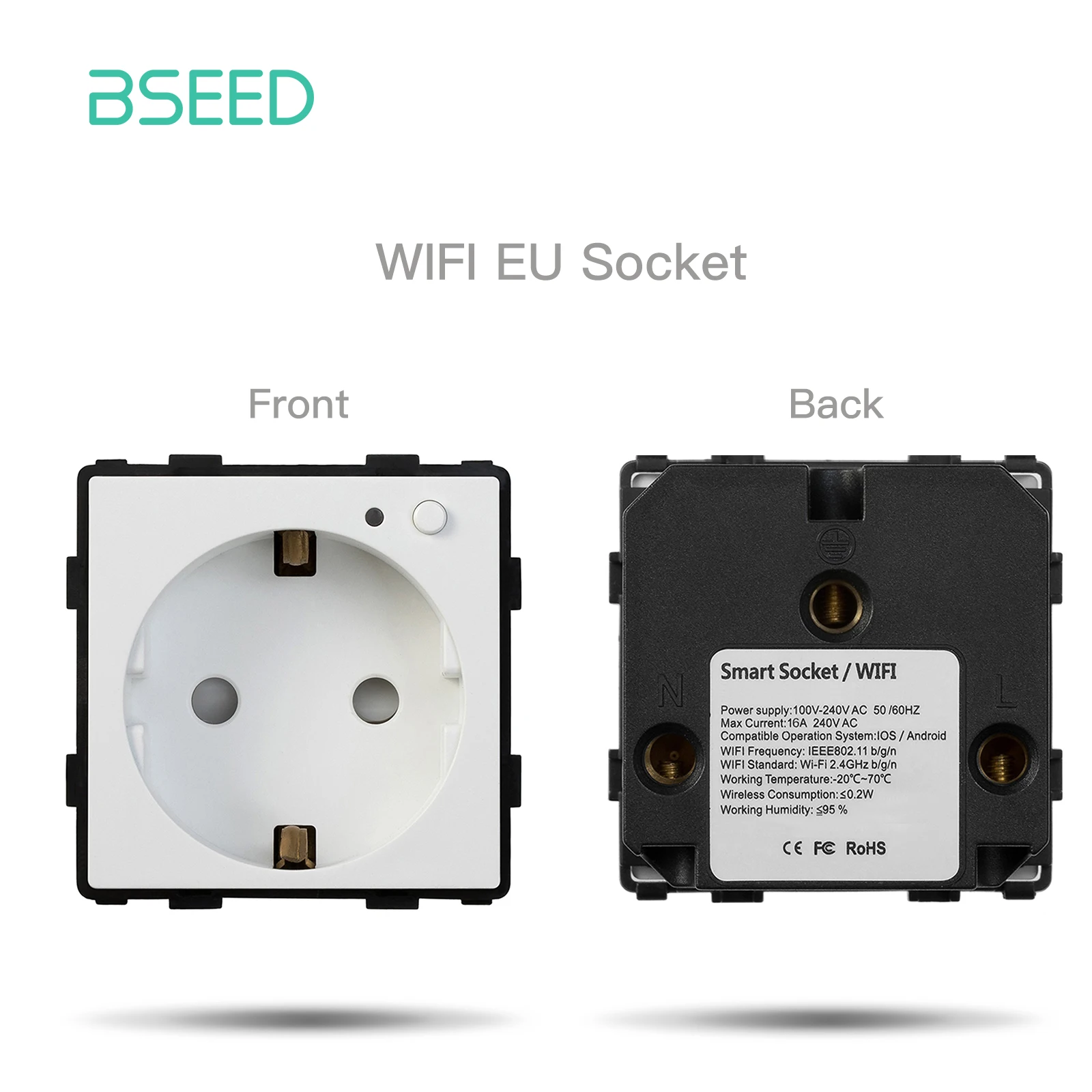 BSEED EU Standard Taste Schalter Teil HDMI USB TV Internet Typ-C Buchse Funktion Teile Mit Glas Rahmen DIY Heimwerker