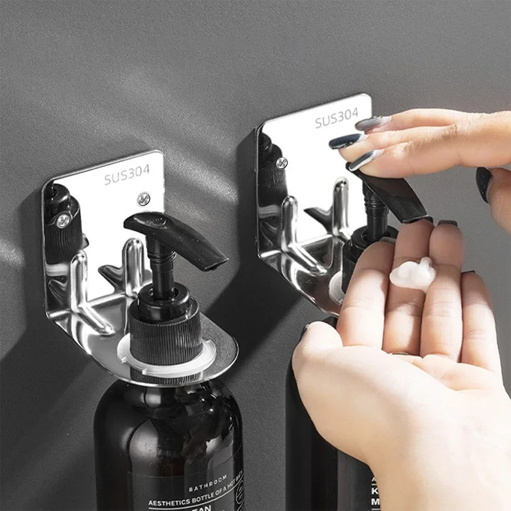 Convenient Stainless Steel Shower Gel Bottle Rack  Easy to Install and Adjust  Keeps Your Bathroom Tidy and Neat Black