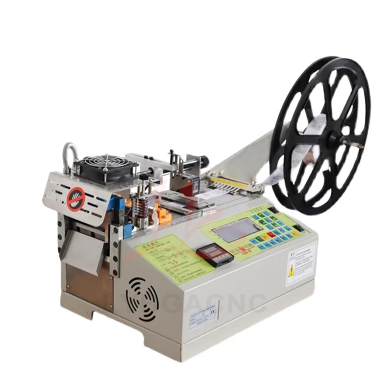 Automatic Cloth Tape Cutting Machine LCD Hot Cold Knife Cutter for Zipper Magic Sticker Heat Shrink Tube