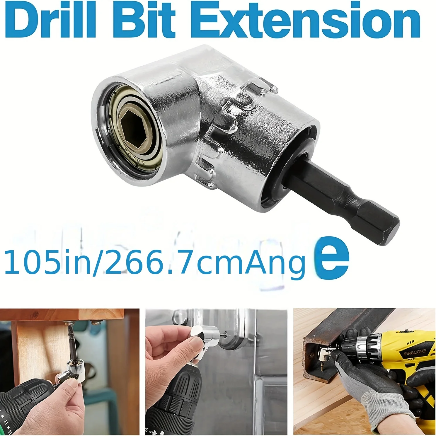 105 Degree Turning Screwdriver Joint Electric Drill Corner Attachment Extension Socket Screwdriver Head Tool