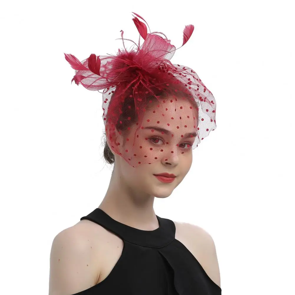 

Durable Hair Accessory Feather Mesh Top Hat Headband for Women Elegant Hair Accessory for Wear Parties Stylish for Ladies