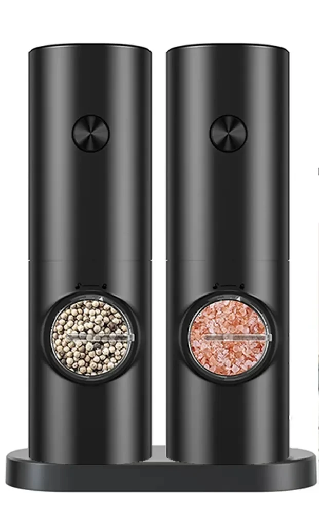

2Pcs Electric Salt And Pepper Grinder With Adjustable Coarseness Refillable Mill Battery Powered Kitchen Automatic Gadget