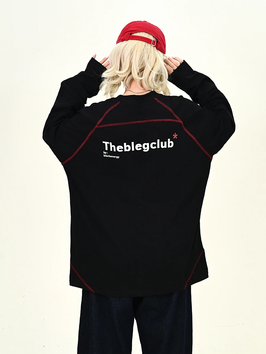 

Bla Long Sve Loose Women's T-irt Street Sle Comfortable Bf American Lazy Feelings Autumn New Arrival Casual Top