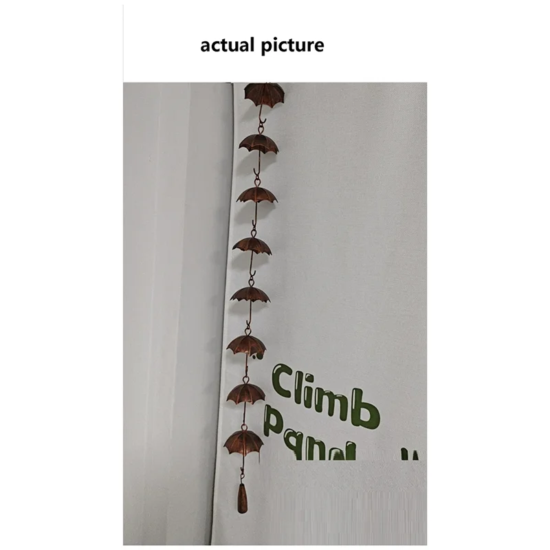 

AB41-Rain Chains Metal Rain Chain Decorative Umbrella Rain Chain Bell Decor For Home,Replacement For Gutter Downspouts Easy To U