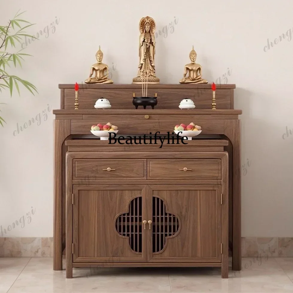 walnut solid wood altar table  for home buddhist hall god of wealth altar buddha niche altar table