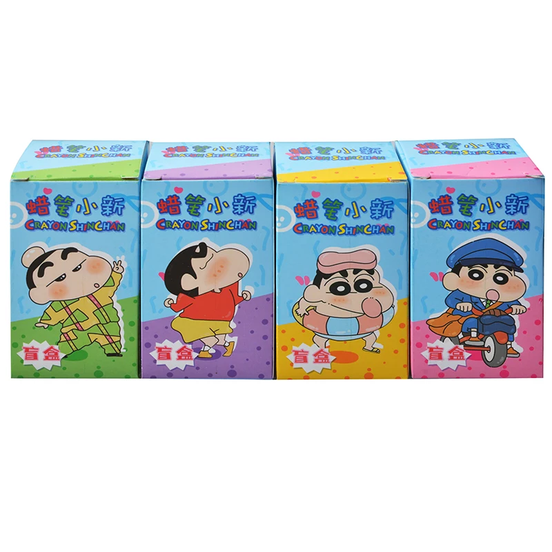 24Pcs/Set Crayon Shin Chan Blind Box Action Figure Model Doll Toy Keychain Decorative Pendant Toy For  Children\'s Christmas Gift