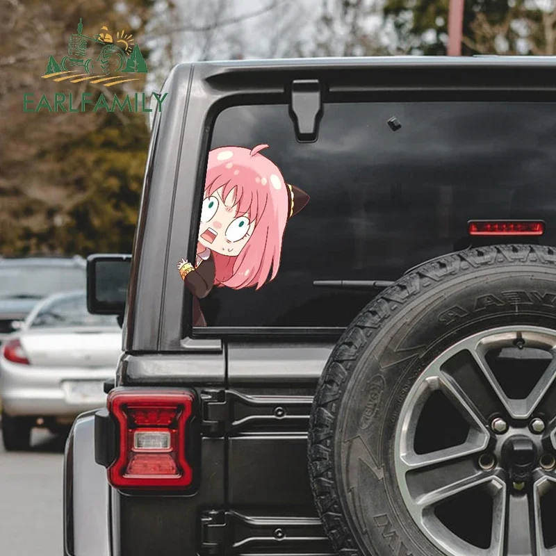 EARLFAMILY 43cm x 29.1cm for Anime Peek Big Car Stickers Waterproof Car Door Protector Decal Anime Motorcycle Funny Sunscreen