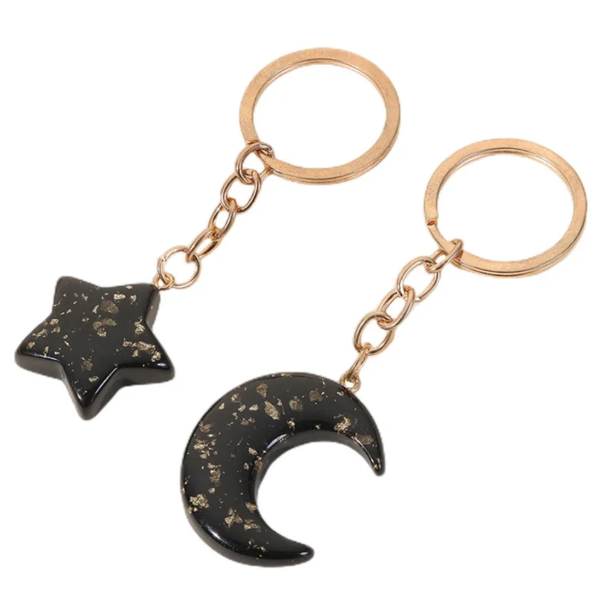 Cute Moon Keychain Resin Key Ring Crescent Key Chains Souvenir Gift For Women Men Handbag Accessorie Cay Keys DIY Simple Jewelry