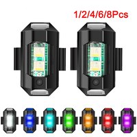 1Pc Universal Led Aircraft Strobe Lights Motorcycle Anti Collision Warning Light with USB Charging 7Colors Turn Signal Indicator