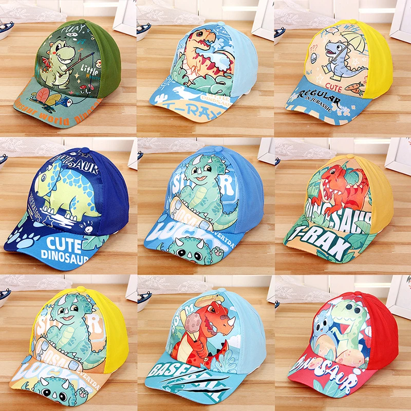 Cute Dinosaur BabyBaseball Hat Cartoon Boys Peaked Cap Spring Summer Outdoor Kids Sun Visors