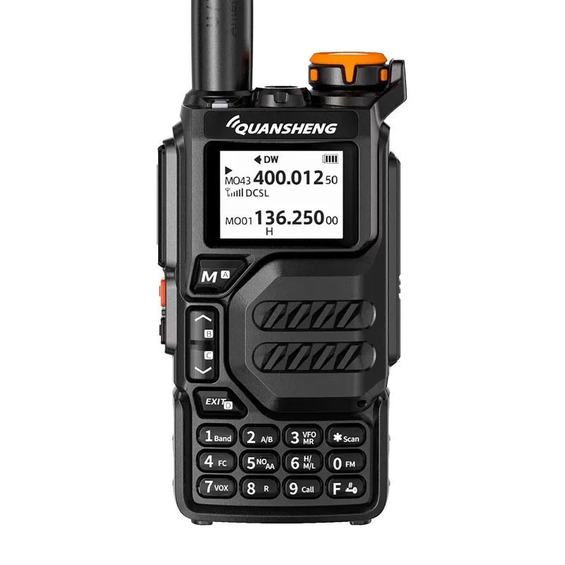 Quansheng-UV-K5 Long Range Walkie Talkie, Tipo C Carga, UHF, VHF, DTMF, FM, Scrambler, NOAA, Two Way Ham Radio, rádio de freqüência sem fio