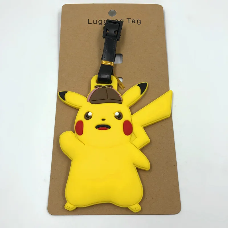 Cartoon Pokemon Travel Luggage Tag Accessories Cute Pikachu Gengar Eevee Suitcase ID Addres Holder Boarding Baggage Tag Label