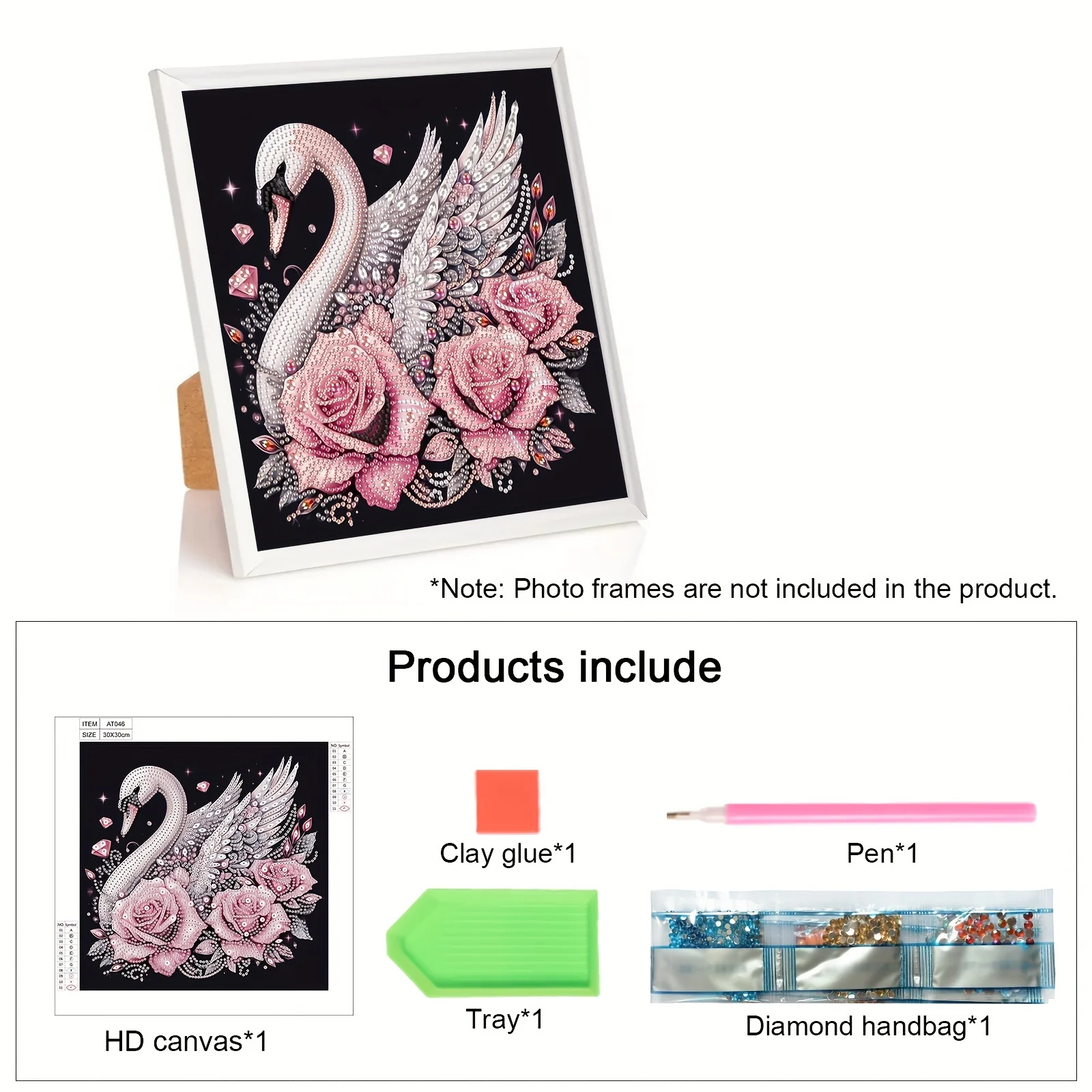 مجموعة Swan 5D DIY Diamond Art Kit - مثقاب جزئي، أشكال فريدة من نوعها، حرفة فسيفساء أكريليك للمبتدئين والكبار - هدية مثالية و Ho