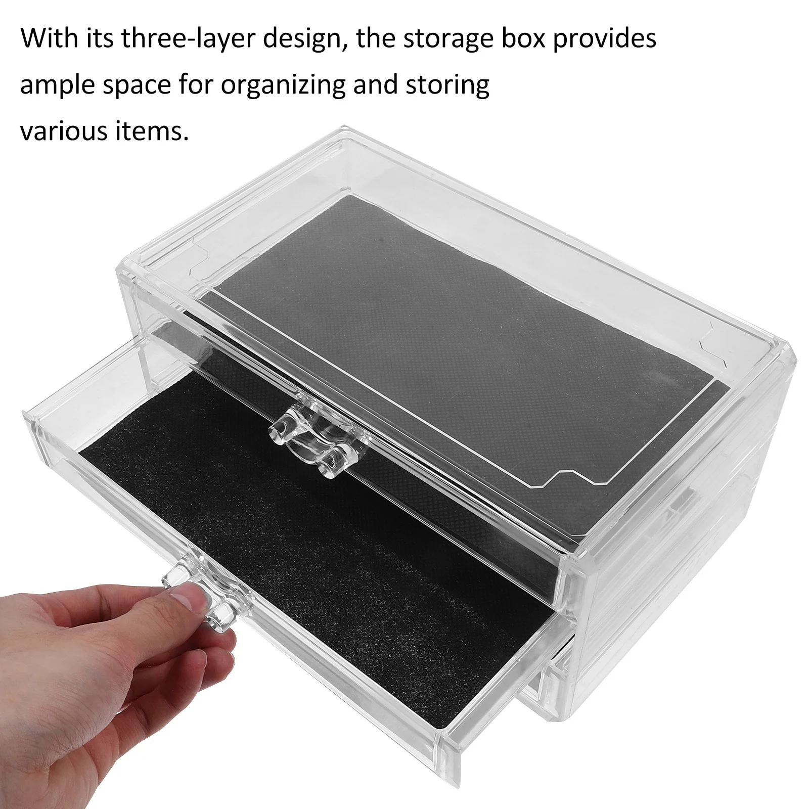 

3 Tier Acrylic Transparent Drawer Storage Box for Nail Art Accessories Jewelry Cosmetics Organizer Clear Manicure Decor Case