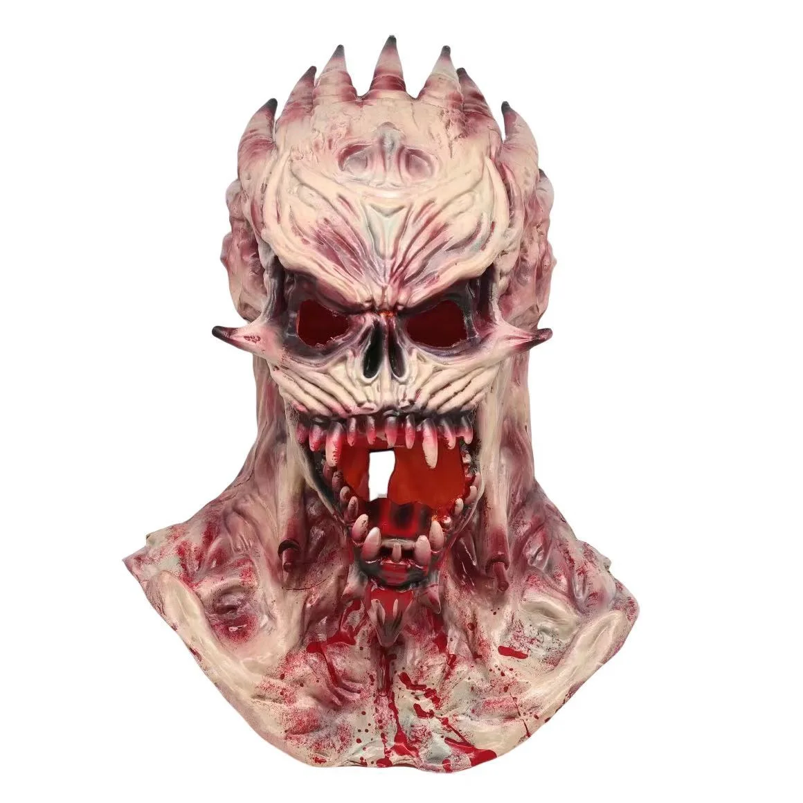 Nuovo Halloween Mouthless Mostro Demone Piranha Maschera Spaventoso Zombie Cappuccio Disgusting Zombie Hood Dress Up Puntelli