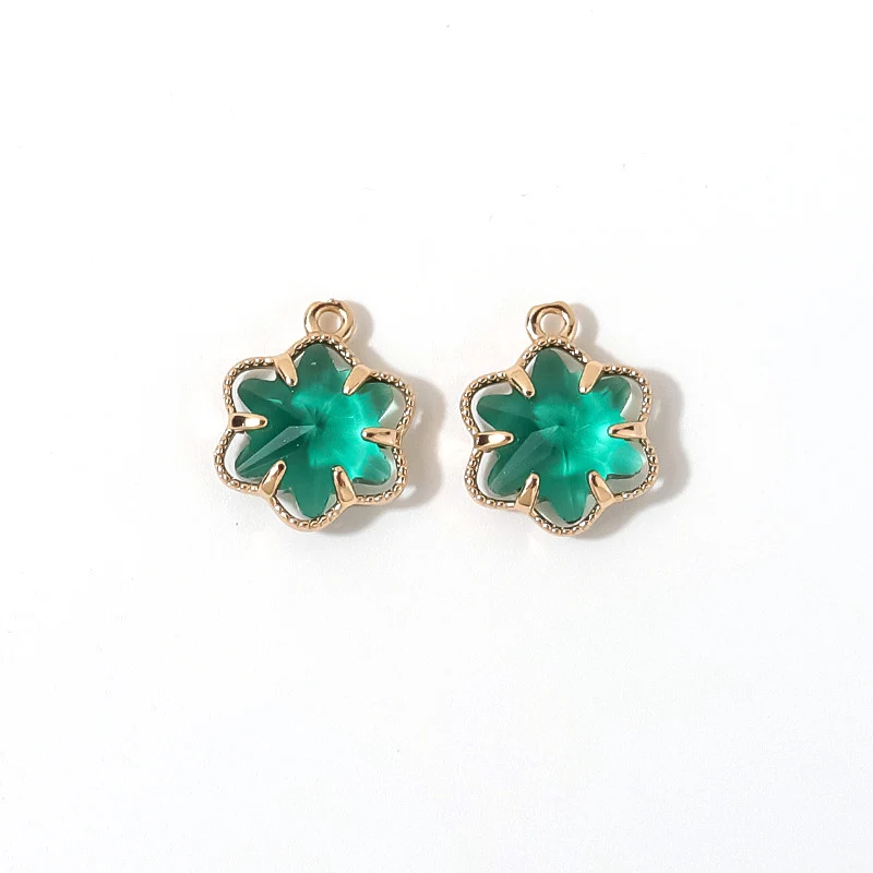 20pcs/ Set DIY jewelry accessories 12mm six leaf flower copper claw edging gold-plated pendant earrings bracelet accessories