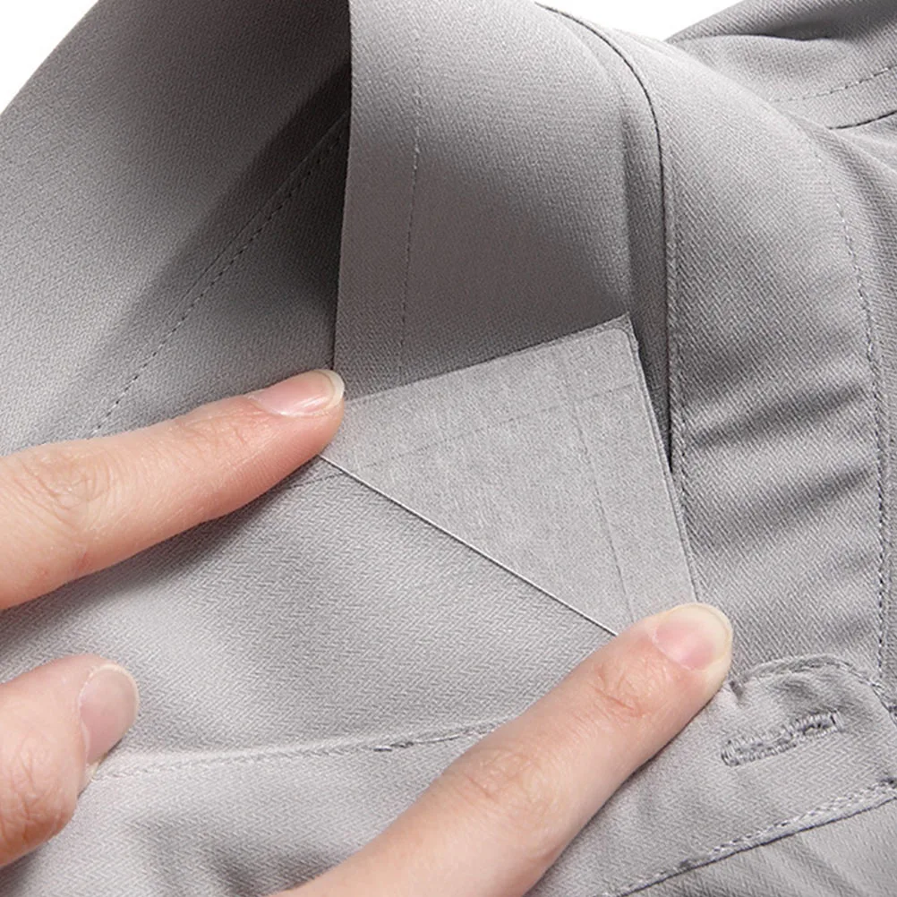 240 قطعة من ملصقات الياقة غير المرئية بدون تجعيد PVC يبقى سهلة الاستخدام وإزالة قمصان الرجال ذات المظهر الاحترافي #5