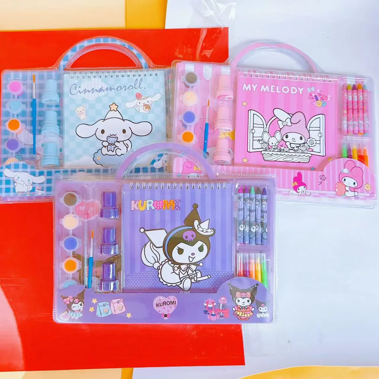 New Stationery Gift Set, Kuromi, My Melody, Cinnamoroll, Kids Stamp & Drawing Set, Back-to-School Stationery Gift Set