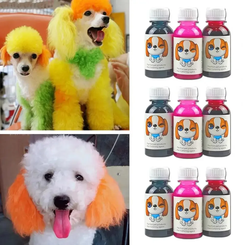 

100ml Natural Extract Pet Cat Dog Hair Coloring Dyestuff Pet Supplies Pet Dye Cream Long Lasting Dog Hair Dye Non-Irritating