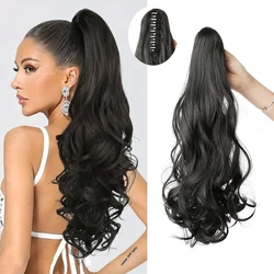 WIGSIN Synthetic Multicolor Ponytail Hair Extensions Long And Fluffy Curly Wavy Heat Resistant For Women Curling Pieces