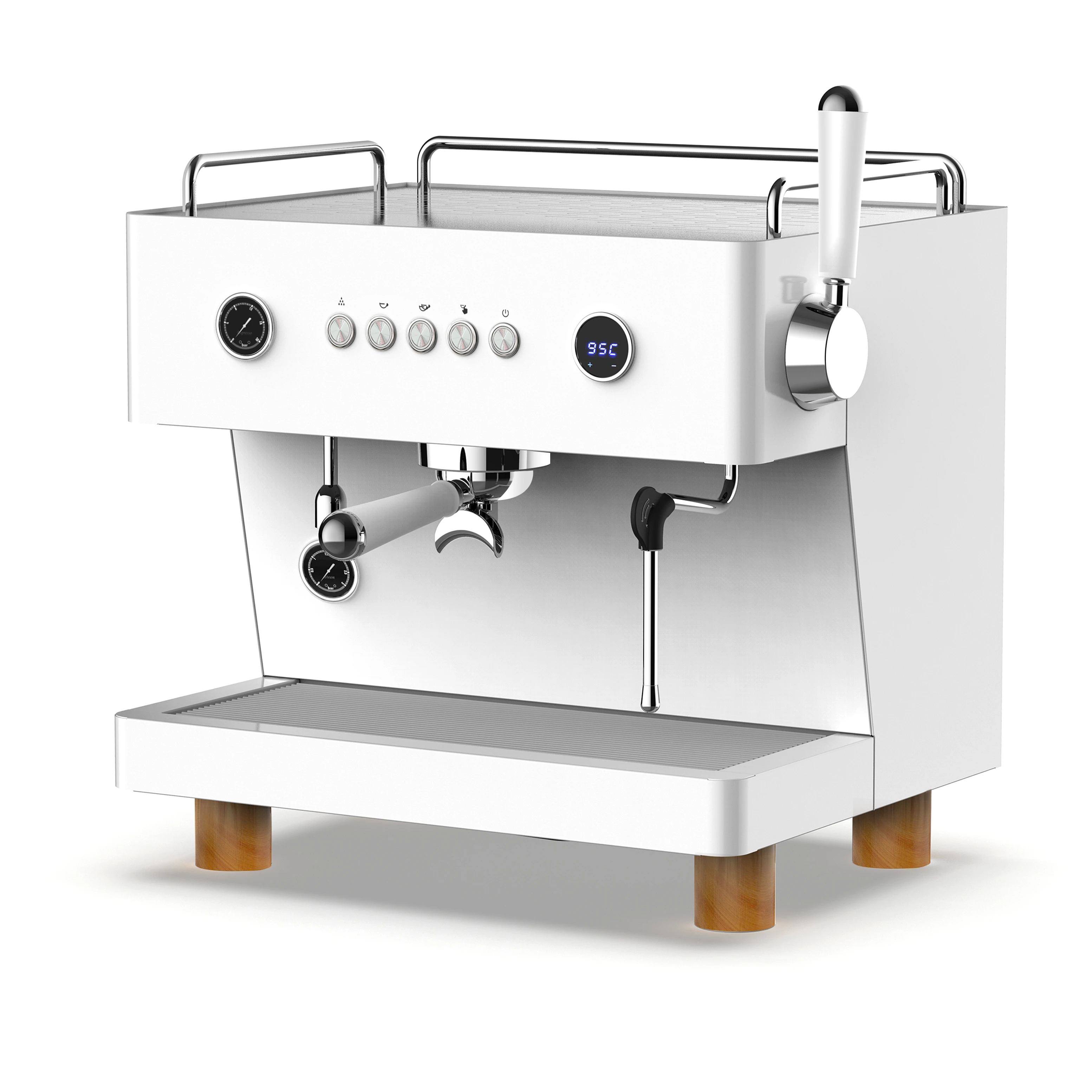 NEW-Single Group Commercial Espresso Machine CRM3143 White Color 3200W