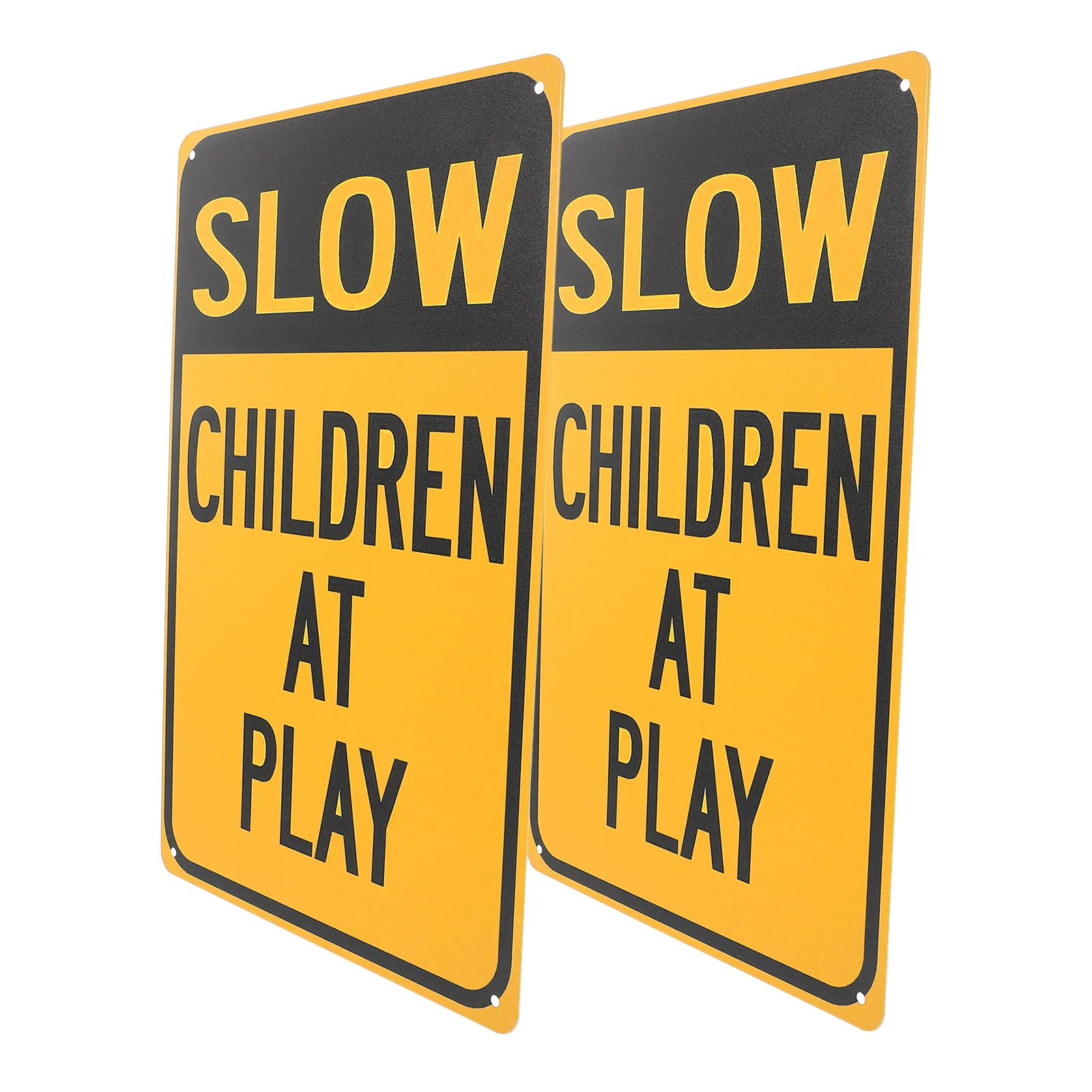 2pcs Children At Play Safety High Visibility Slow Down Security Easy Installation Traffic Safety Signs For Streets
