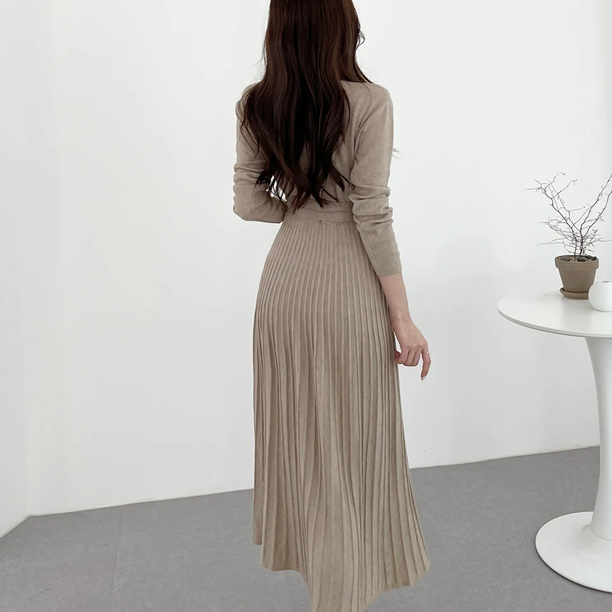 Hot Stretchy Women Knitted Sweater Pullover Dress Office Lady Autumn Winter Button Dresses