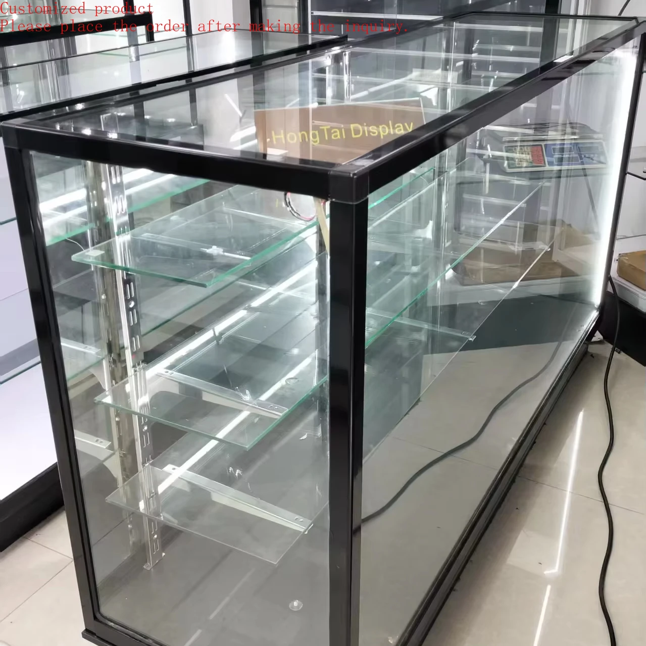 

Custom.Customize Commercial Glass Display Showcase Store Armoire Smoke Shop Display Hot Sale Showcase Tobacco Shop Display Furni