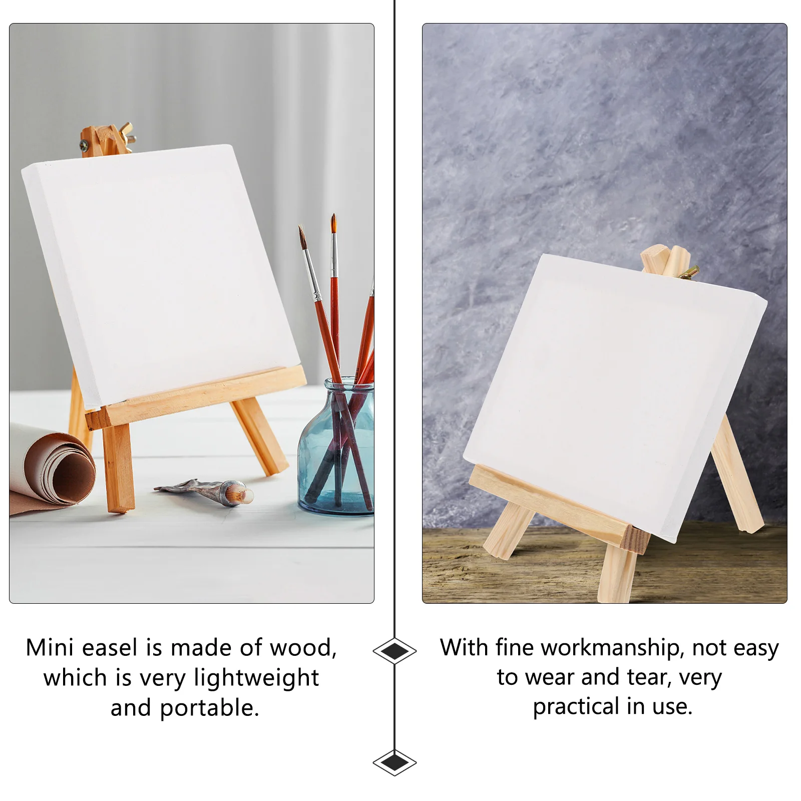 Mini Wood Easel Lightweight Portable Display Shelf Drawing Tablets Storage Rack White Child Art Triangle Stand Painting Frame