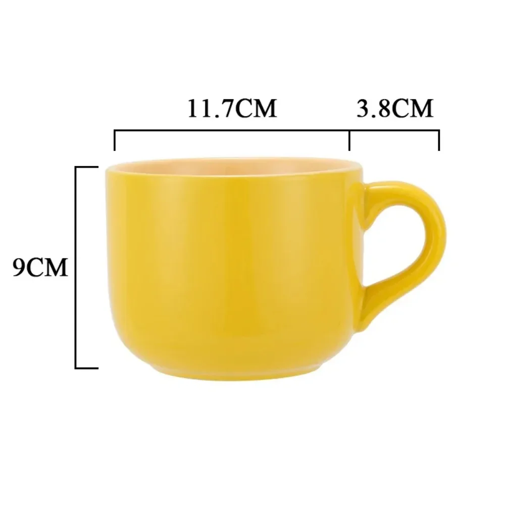 European-style Big Belly Milk Cup Large-capacity Oatmeal Breakfast Cup Household Soup Bowl Student Children Creative Ceramic Mug