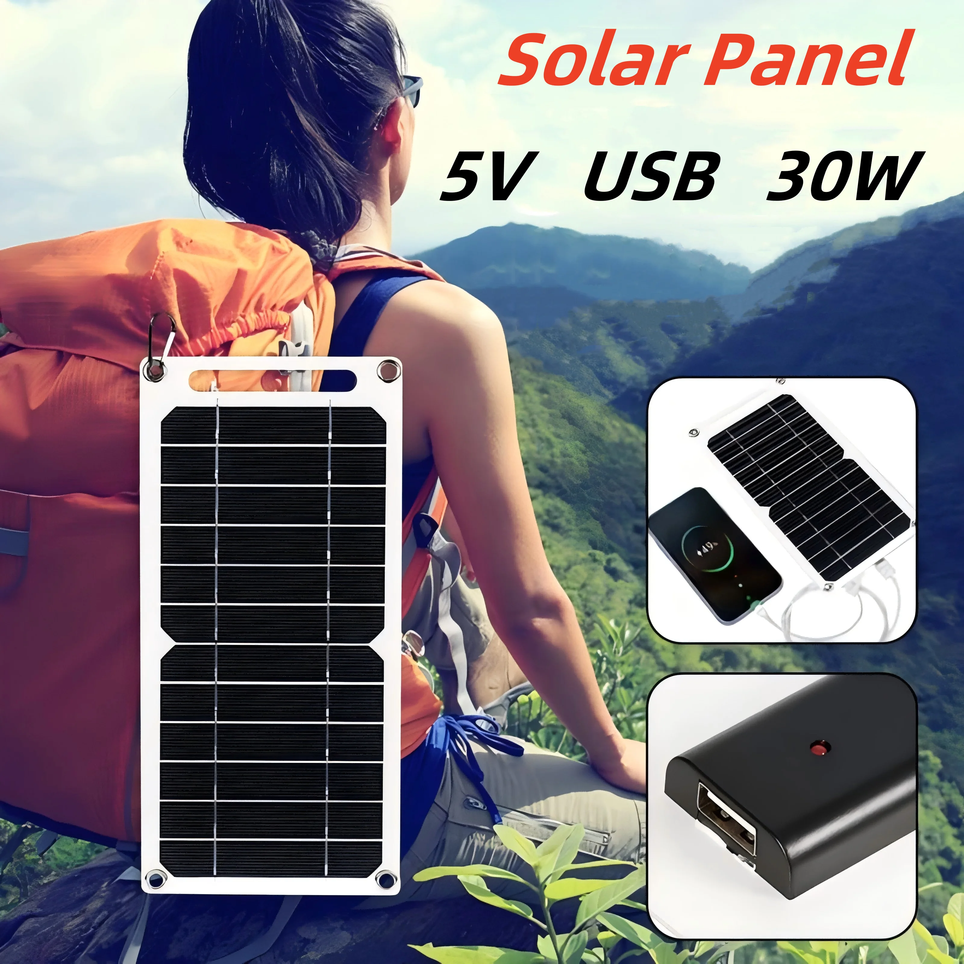 Solar Panel 5V USB Type-C Charge Portable Flexible Kit IP65 Lightweigh Mini System For  Phones Car Camping Hiking Power Banks