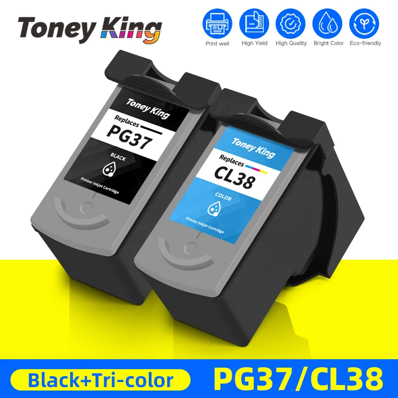 

Чернильный картридж TONEY KING PG37 CL38 для принтера Canon PG-37 IP1800 IP1900 MP210 MP220 MX300 MX310