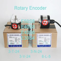 E50S8 E40S8 E40S6 E30S4 3-T-24 3-N-24 3-V-24 6-L-5 100 600 1000 360P/R Incremental Optical Rotary Encoder DC 5-24V