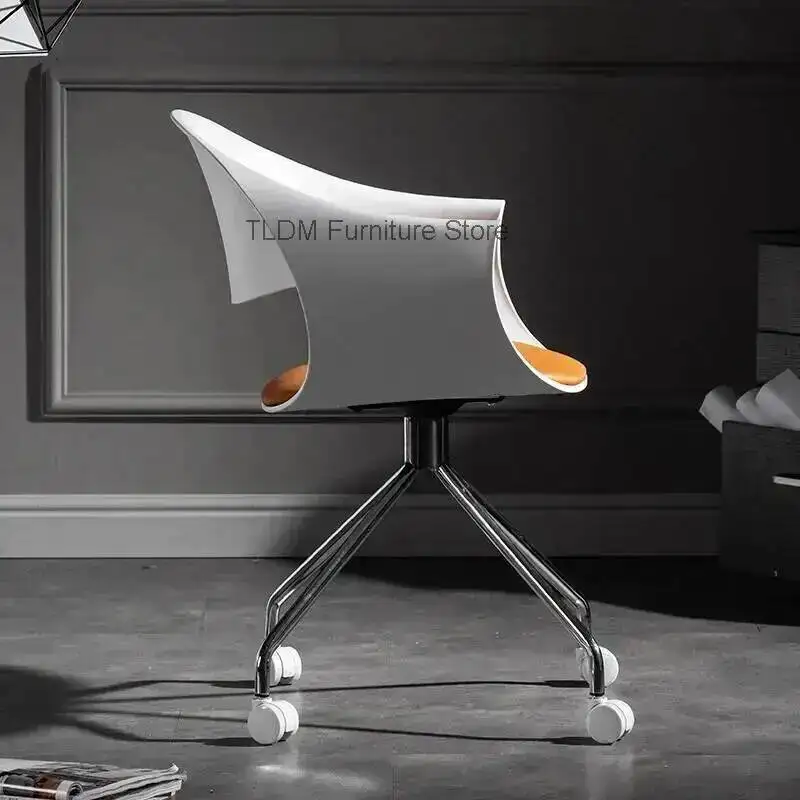 Home Ergonomic New for Modern Cut-Out Backrest Chair Swivel Desk Casters Office Chair with Rolling Office Workspace