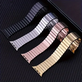 רצועת שעון נירוסטה עבור Apple Watch Ultra 2 49mm 9/8/7/6/5/4/3/2/1/SE עבור iWatch 38/40/41/42/44/45mm רצועת צמיד מתכווננת