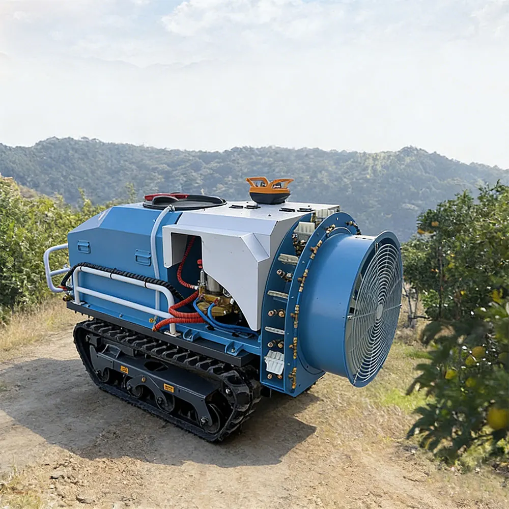 400L Remote Control Sprayer Crawler Type Agricultural Spraying Machine Energy Saving Air Blast Mist Blower Fruit Farm