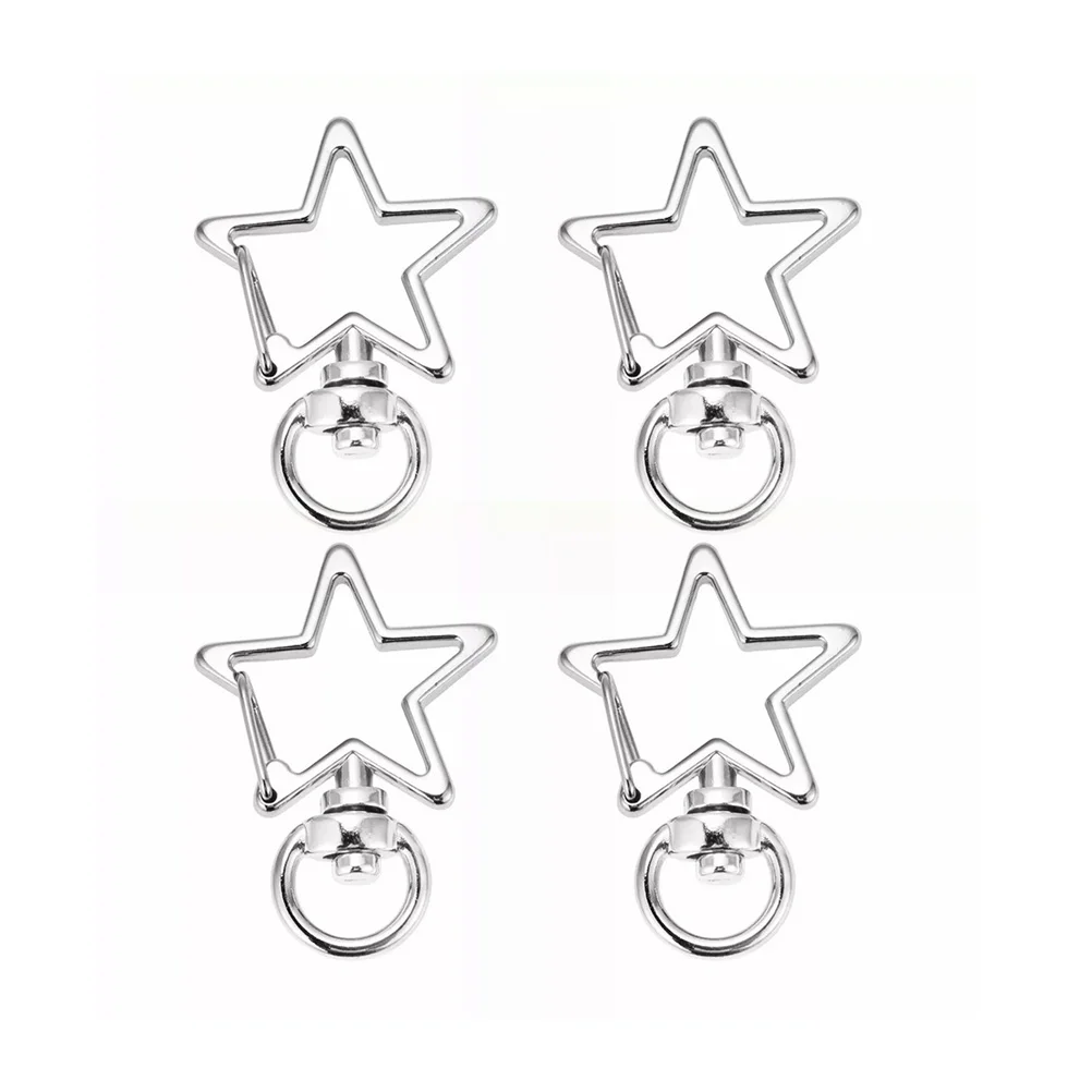 

50Pcs High end Alloy Star Shaped Keychain Metal Keyring Silver Waist Hanging Lightweight Practical Gift Banquet Date