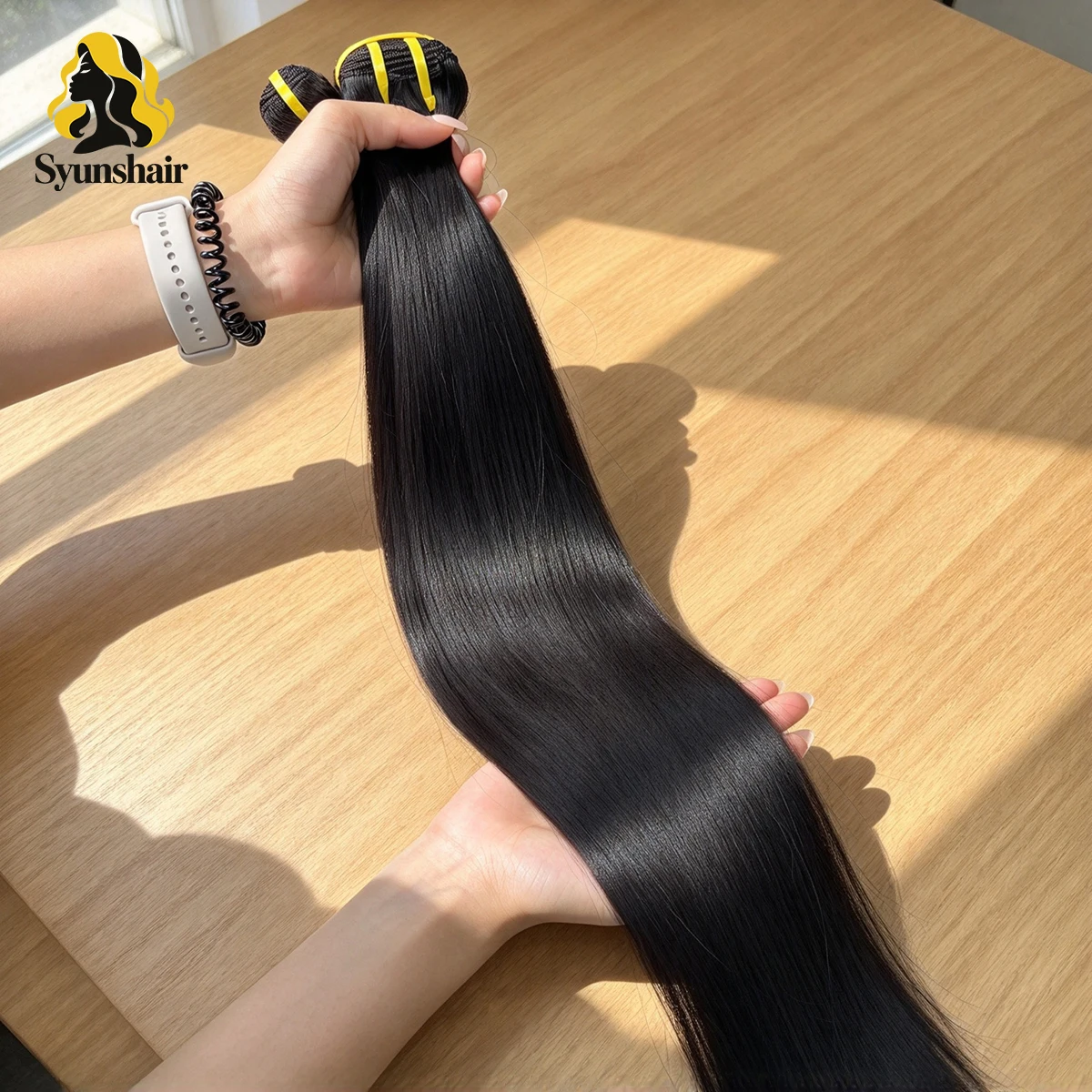 16A Cuticle Aligned Straight Raw Virgin 100% Human Hair Bundles Unprocessed Sew-in Weave Hair Extensions Natural Black For Women