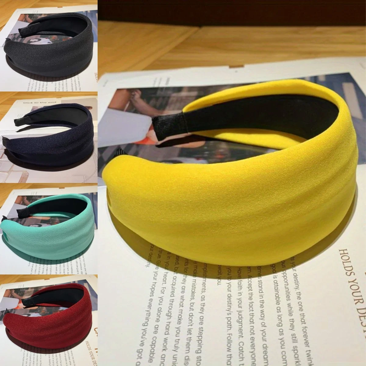 

Ladies Wide Sponge Padded Hair Hoops Solid Soft Non-slip Headbands for Washing Makeup Hairband Women Girls Hair Accessories