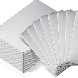 10Pcs Stainless Steel Metal Business Card Size 85*53mm Blank Laser Engraving Cards Special Logo Printing Matte Brushed Finishing