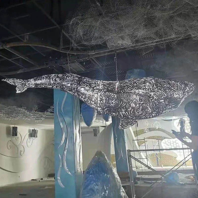 Cheap And Fine Customized Wedding Props Wrought Iron Electric Large Marine Activities Art Gallery Ceiling DecorationHot Sales