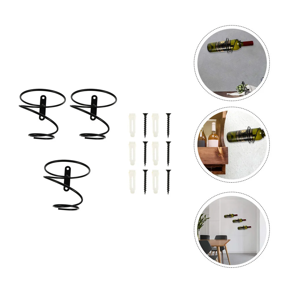 

3 Pcs Wall Mounted Rack Shelf for Storage Wines Bottle Floating Holder Creative Display Wall-mounted