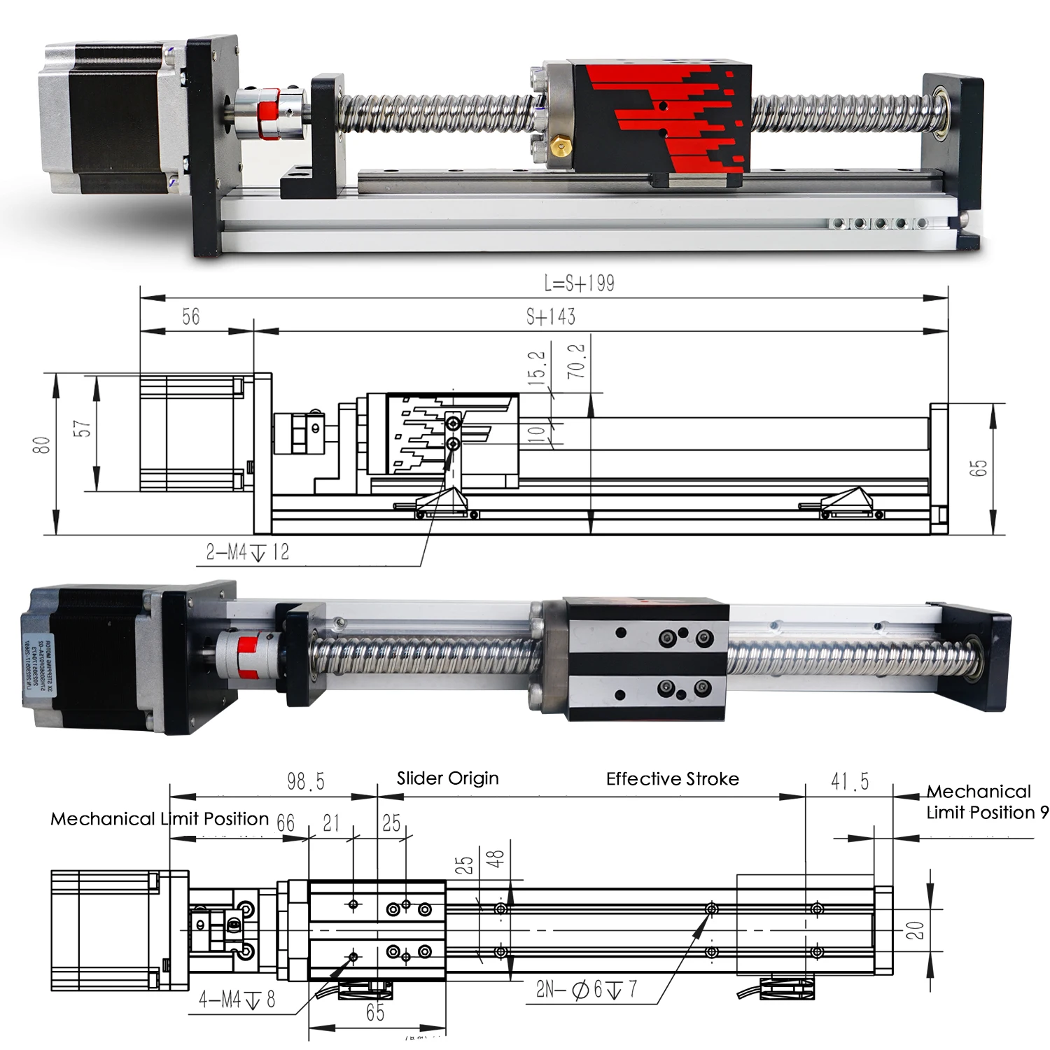 FSK40 V2.0 Wholesale 2-3PCS Linear Motion Ball Screw Actuator Motorized Guide